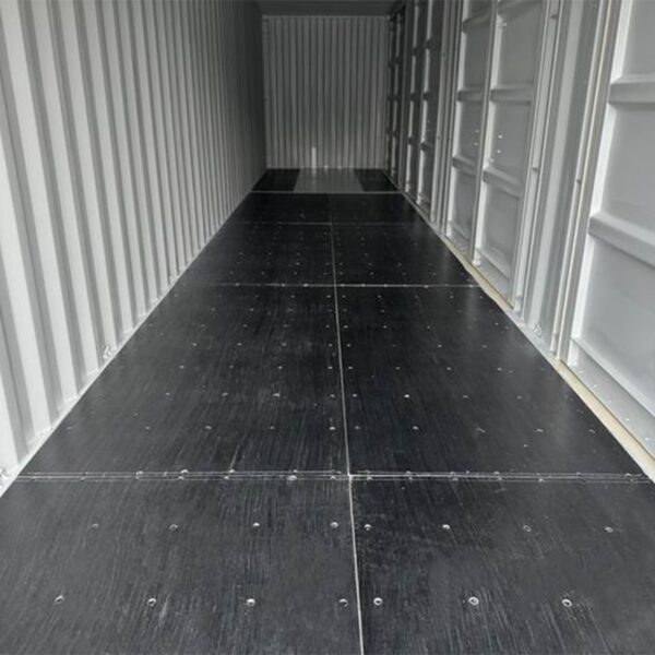 Contenedor High Cube de 40 pies con 4 puertas laterales gris oscuro